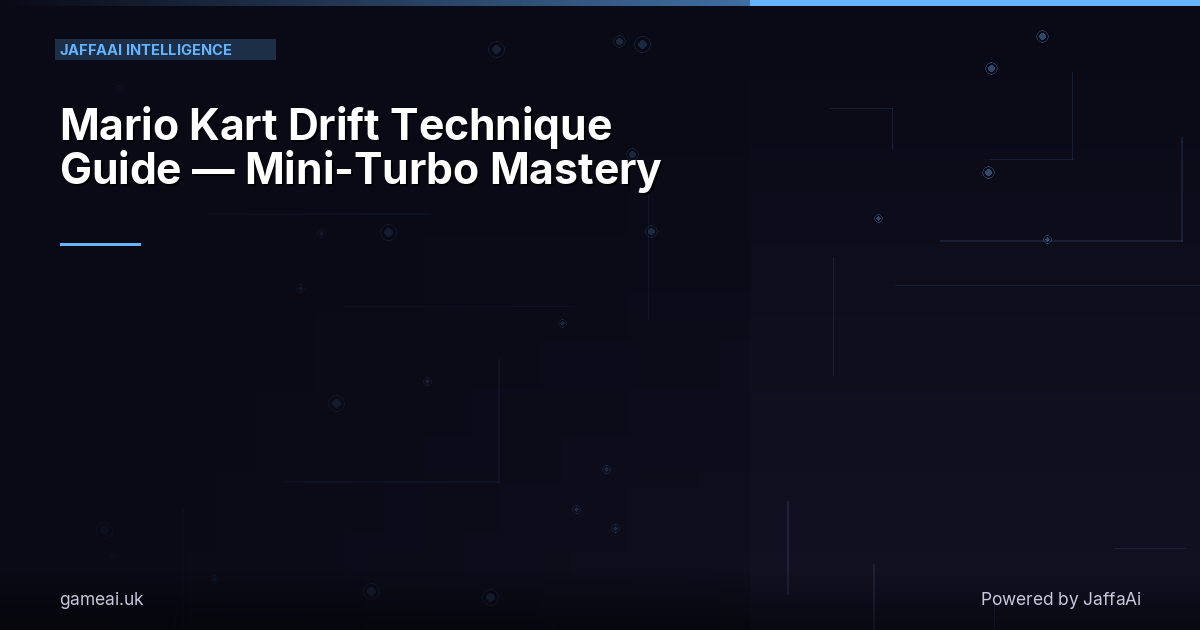Mario Kart Drift Technique Guide — Mini-Turbo Mastery