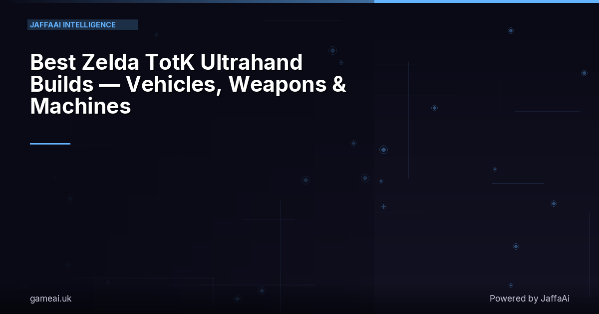 Best Zelda TotK Ultrahand Builds — Vehicles, Weapons & Machines